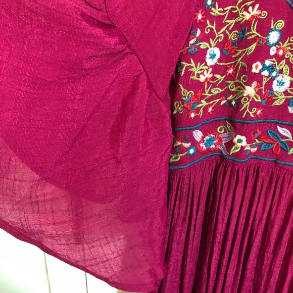 Umgee Boho Embroidered Flutter Sleeves E1-1580 - Picture 4 of 8